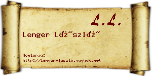 Lenger László névjegykártya